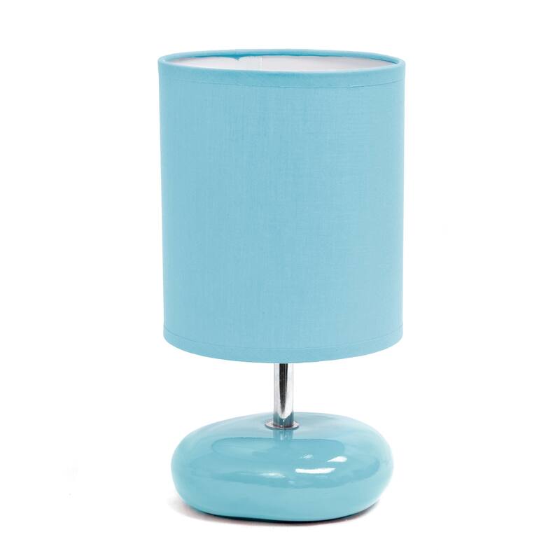 10.24 in. Blue Finish Table Lamp with Blue Shade, Sturdy Table Lamp for Living Rooms and Bedrooms
