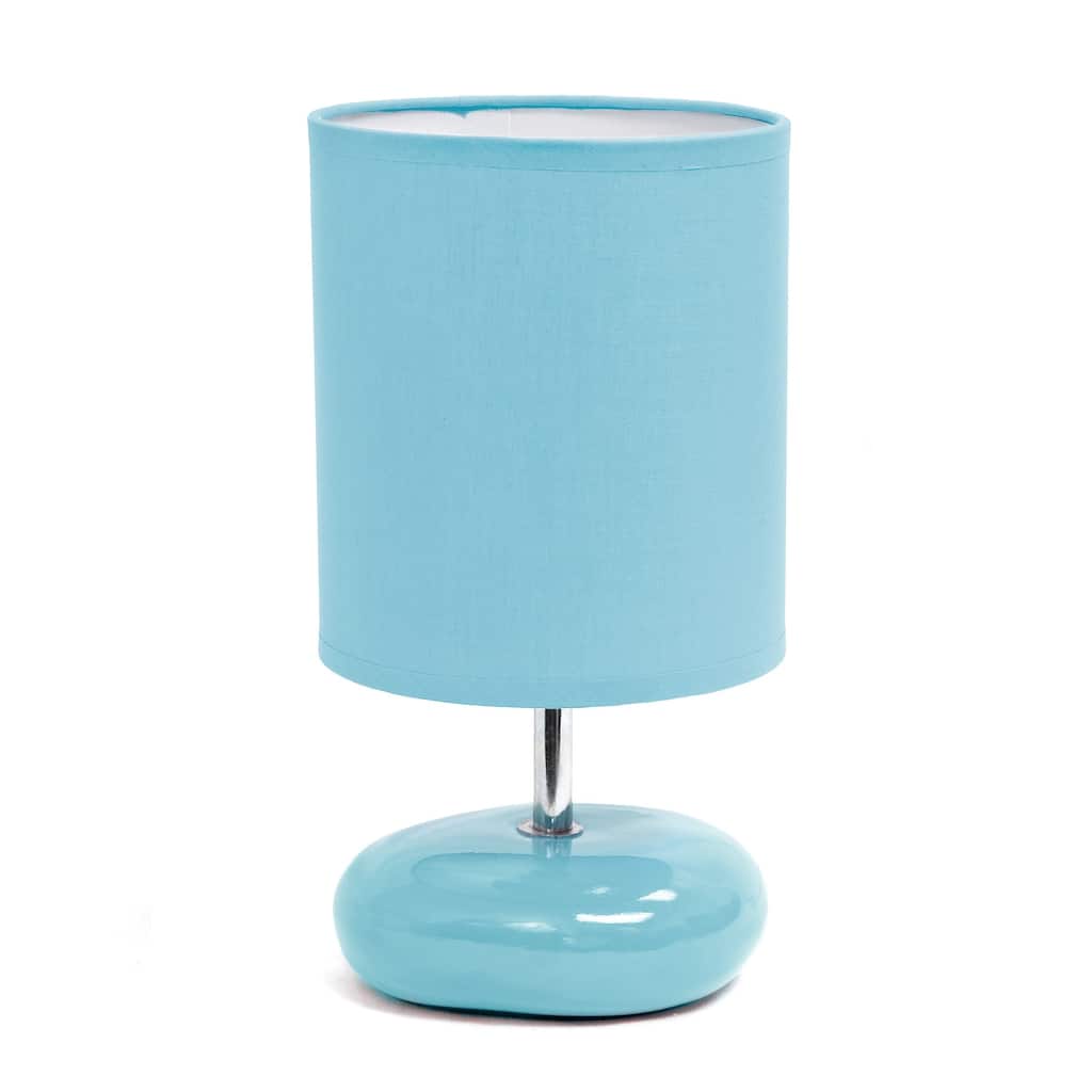 10.24 in. Blue Finish Table Lamp with Blue Shade, Sturdy Table Lamp for Living Rooms and Bedrooms