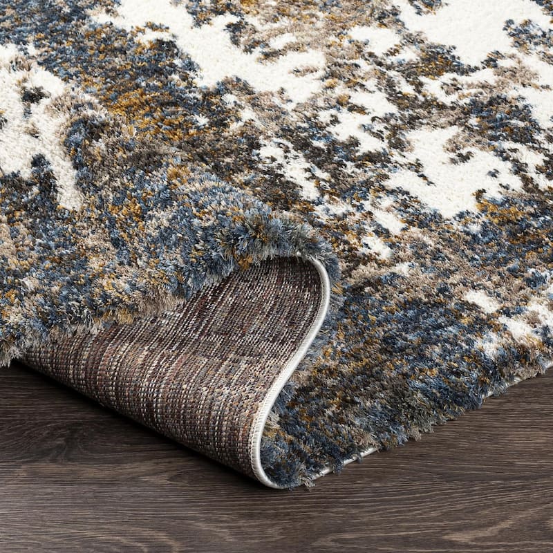 Livabliss Bohemian & Eclectic Celestial Shag Abstract Area Rug