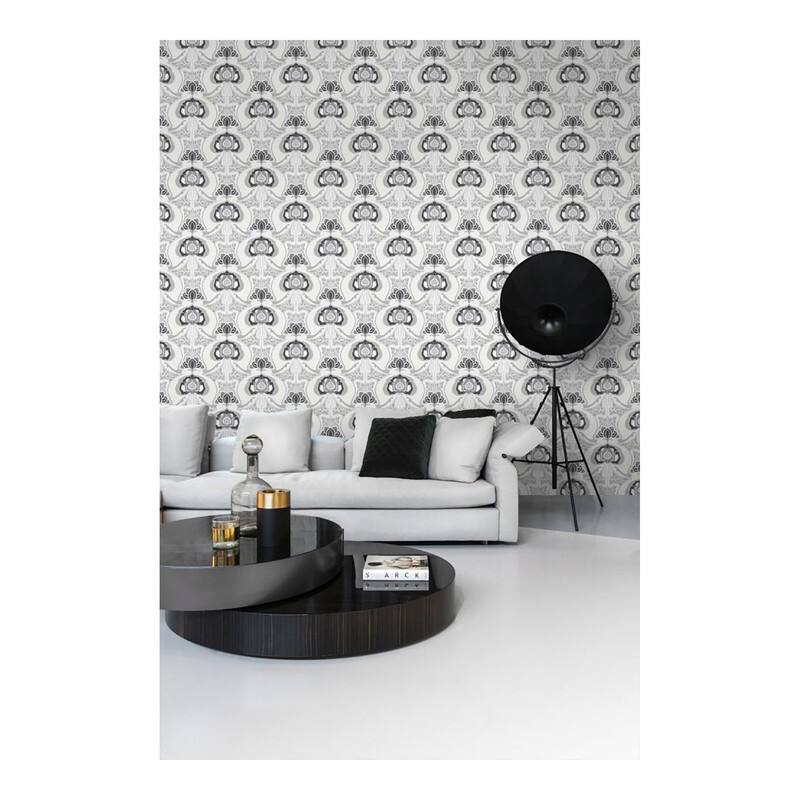 ESTA Home Joaquin Black Art Nouveau Floral Wallpaper - 20.9 x 396 x 0.025