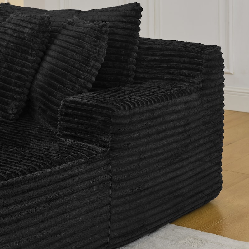 Lazy Couch Chaise Lounge No Frame Loveseat Sofa with Sponge Filling
