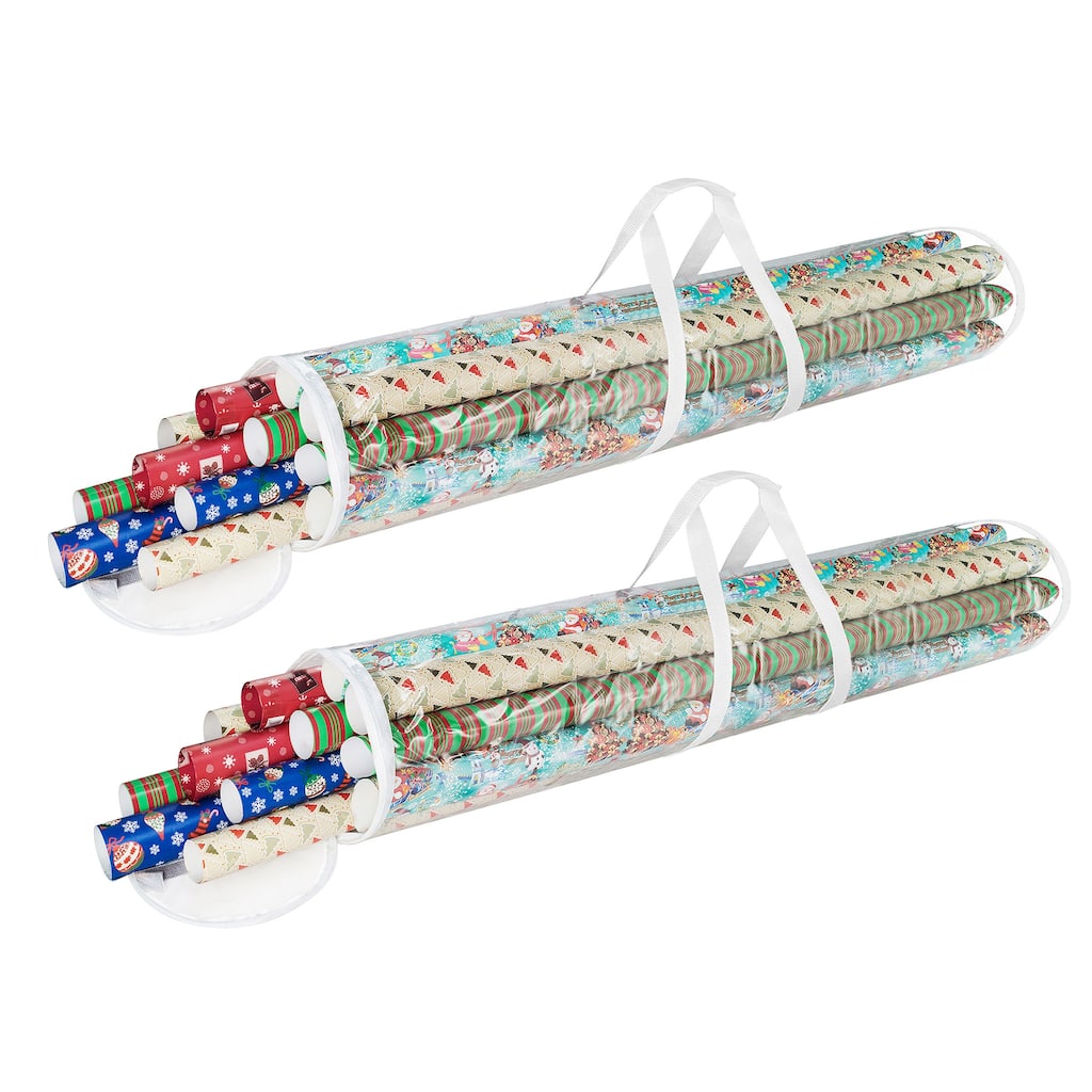 Wrapping Paper Storage - Set of 2 Organizers for 50 Rolls of Gift Wrap by Elf Stor