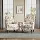 Upholstered Nailhead Trim Armchair Wingback Accent Chairs Set of 2