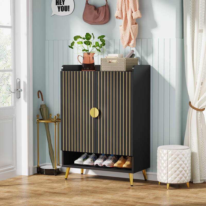 6-Tier Shoe Cabinet with Doors and Adjustable Shelves