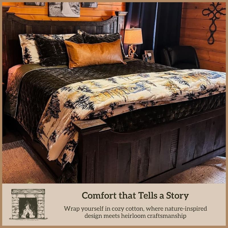 Paseo Road Acadia Cabin Bedding Woodland Lodge 3 Piece Reversible Comforter Set with Pillow Shams