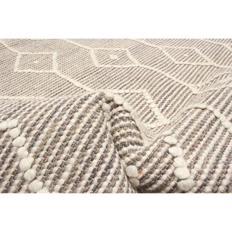 ECARPETGALLERY Braid weave Sienna Taupe Wool Rug - 5'1 x 8'2