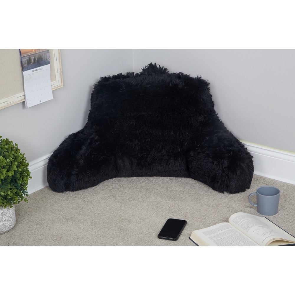 Klear Vu Shaggy Bed Rest Back Support Pillow, One Size