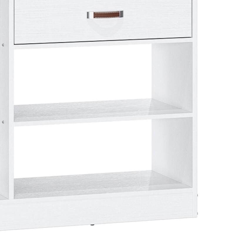 Rackcog Freestanding Closet Organizer with Hanging Rod, Closet System Wardrobe with Wood Drawers