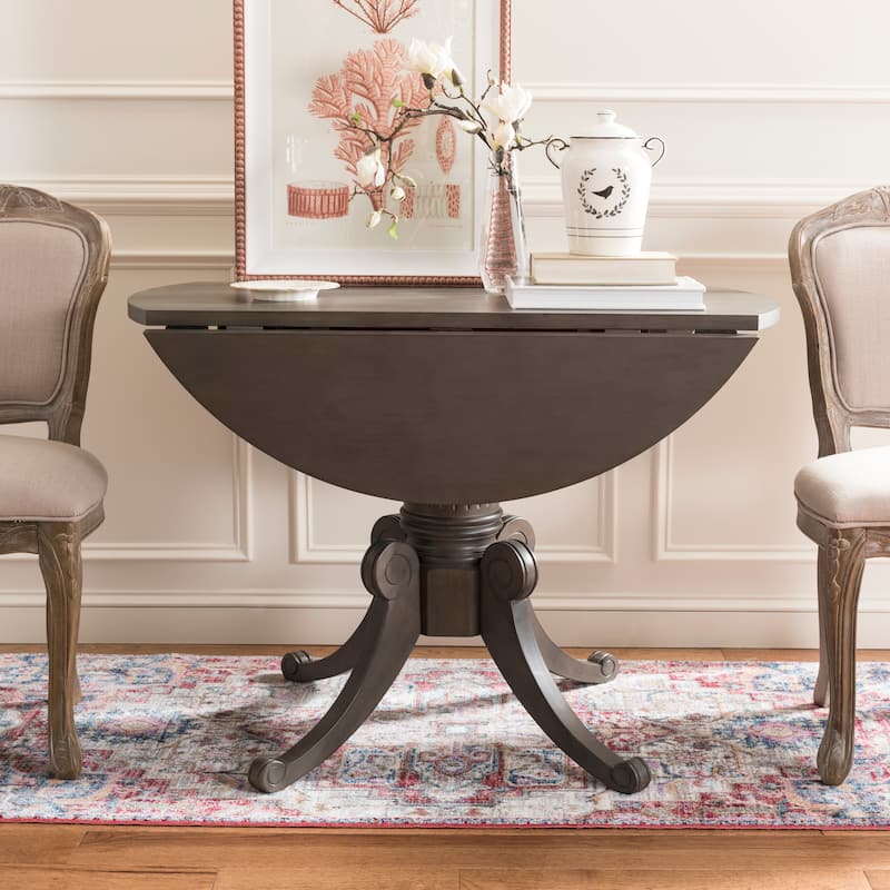 SAFAVIEH Jeane Antique White Drop Leaf Dining Table - 43" W x 43" D x 31" H - 43Wx43Dx31H - Grey Wash