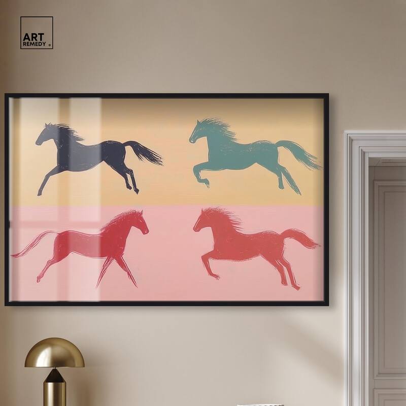 Galloping Quartet Shadowbox by Art Remedy