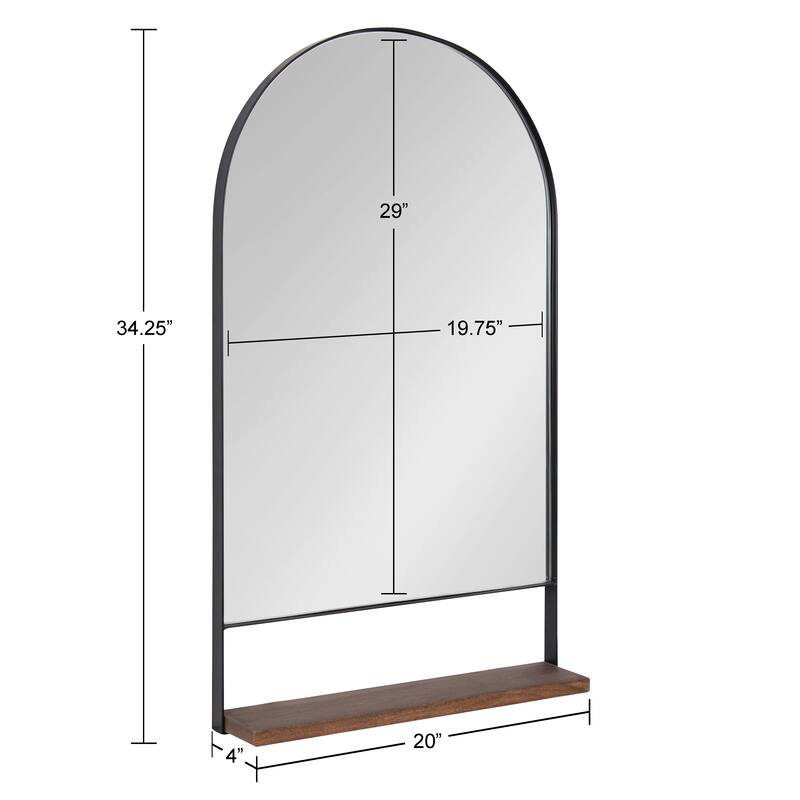 Kate and Laurel Chadwin Wall Mirror with Shelf