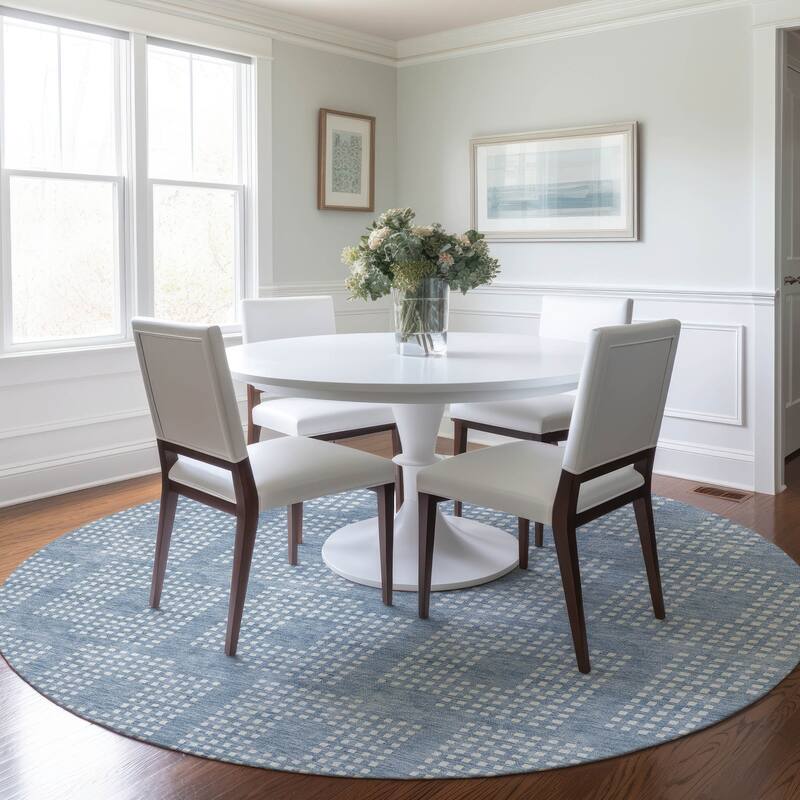 Machine Washable Indoor/ Outdoor Chantille Houndstooth Modern Rug