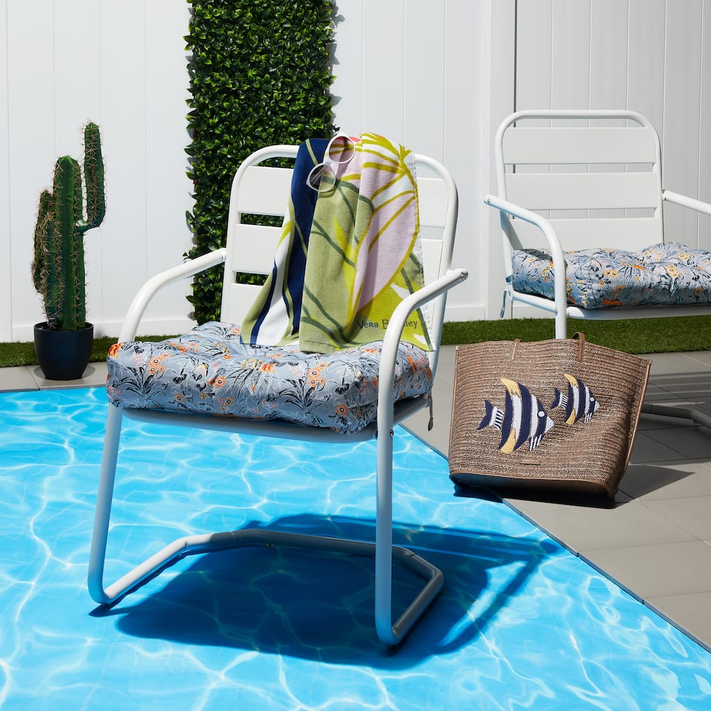 Vera Bradley by Classic Accessories Water-Resistant Patio Chair Cushions, 2 Pack, 19 Inch
