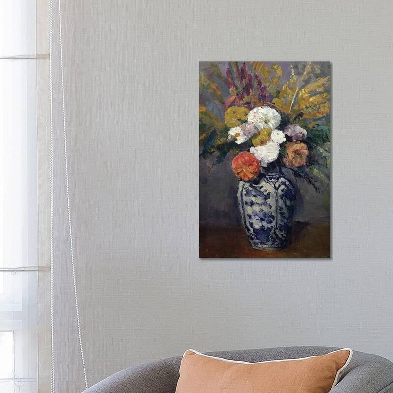 iCanvas "Dahlias, c.1873 " by Paul Cezanne Canvas Print - 26x18x1.5