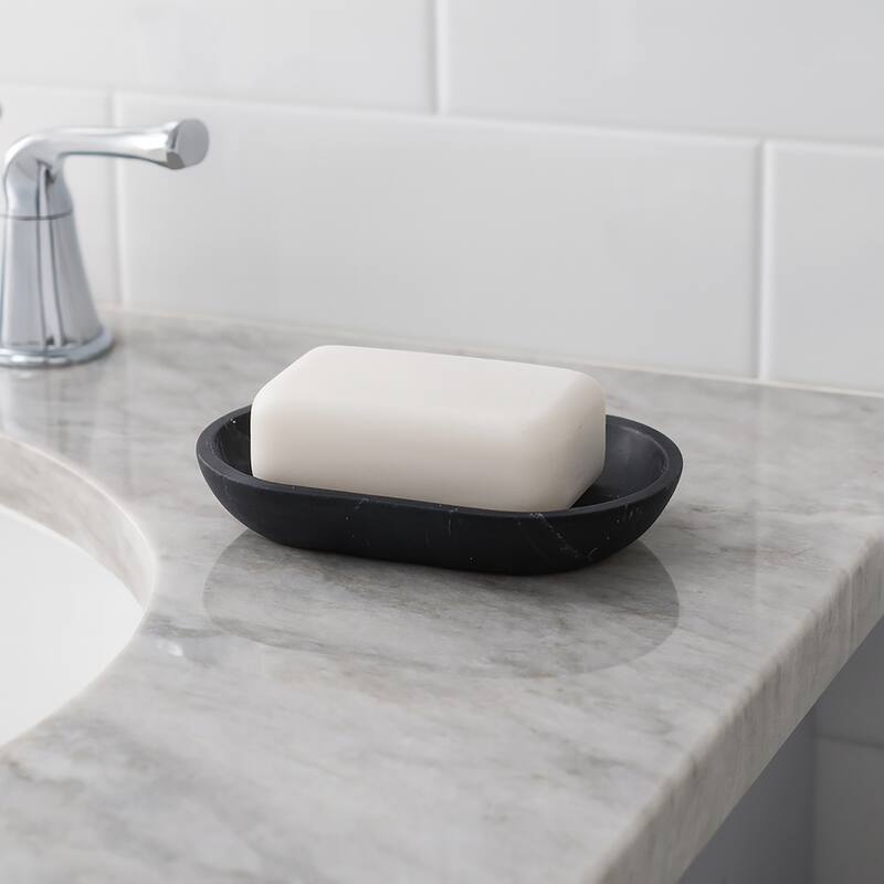 Marble Resin Hand Soap Dish - 5.2 L x 3.6 W x 0.8 H