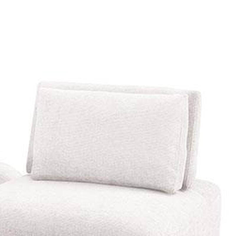 Stavan Modular Curved 2 Seat Sofa Set, White Boucle, Adjustable Backs
