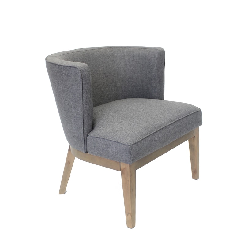 Yoma Reception Guest Chair, Slate Gray Linen, Driftwood Brown Wood