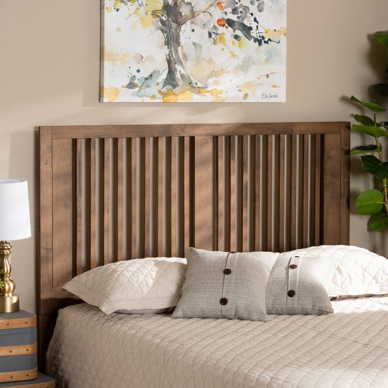 Harena Transitional Ash Walnut Finished Wood Headboard