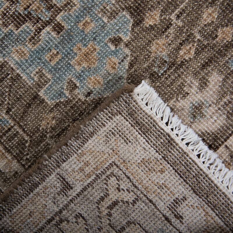 Alora Decor Traditional Hand-knotted Bordered Brown Rug