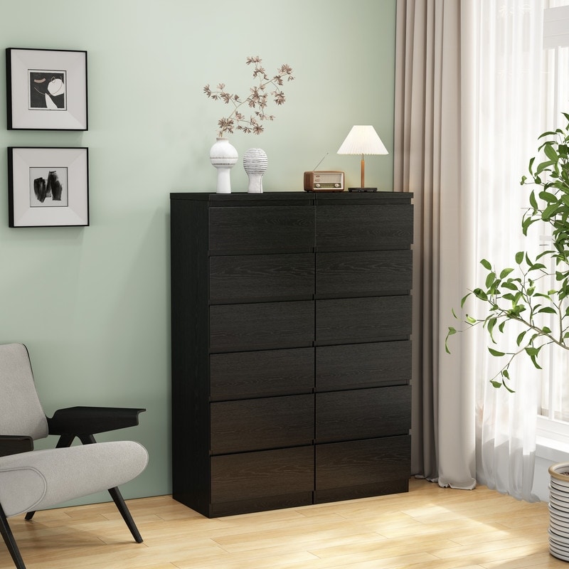 kullen 6 drawer dresser black brown Modern Slim Vertical Dresser, Wood Finish 6-Drawer Chest for Small Spaces, Closet & Apartment Storage Organizer - Bed Bath & Beyond Pattern:Seashell
