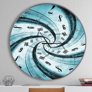 Designart 'Time Vortex Spiral' Oversized Contemporary Wall CLock