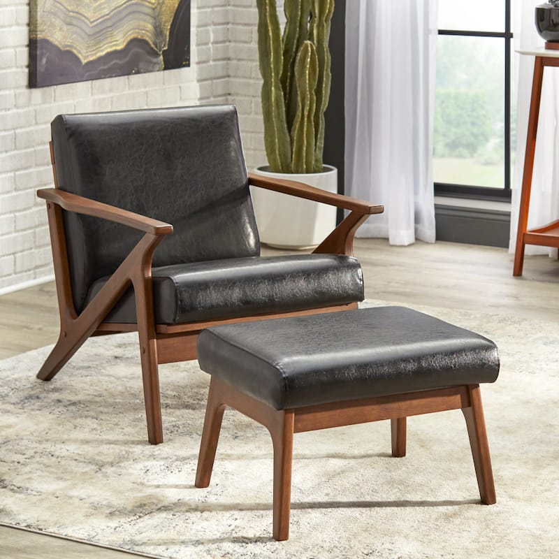 Simple Living Bianca Camel Brown Chair & Ottoman Set