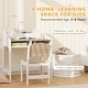 preview thumbnail 16 of 14, Qaba Kids Desk and Chair Set, Children Study Table with Storage and Shelves, Student Writing Desk, Natural Wood