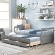 preview thumbnail 1 of 16, Elegant Twin Daybed with Trundle and Storage Drawers - Versatile & Space-Saving Gray