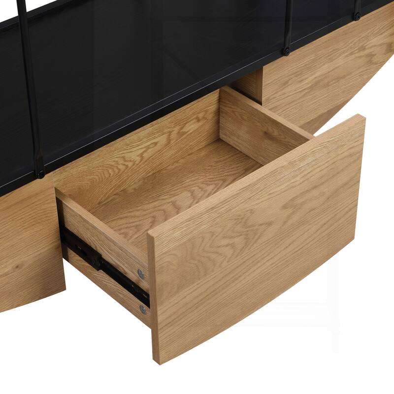 Innovative Industrial-Style Bookshelf with Drawer for Home and Office