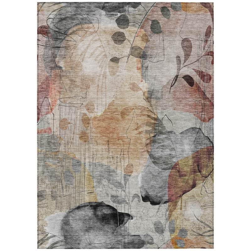 HomeRoots Floral Transitional Rectangle Outdoor Rug