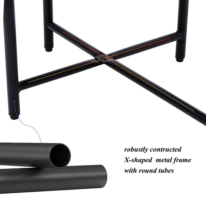 2-tier Modern Round End Table with Wood Storage Shelf