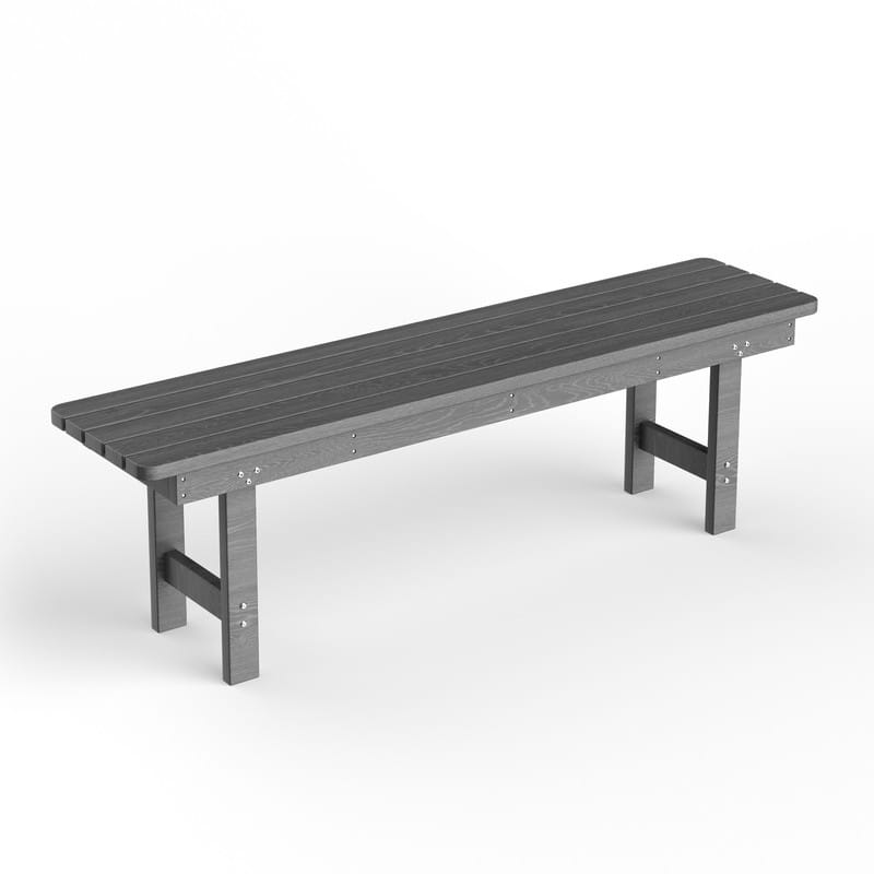 Gray 5/6-Piece HDPE Patio Dining Set with Rectangular Table & Bench