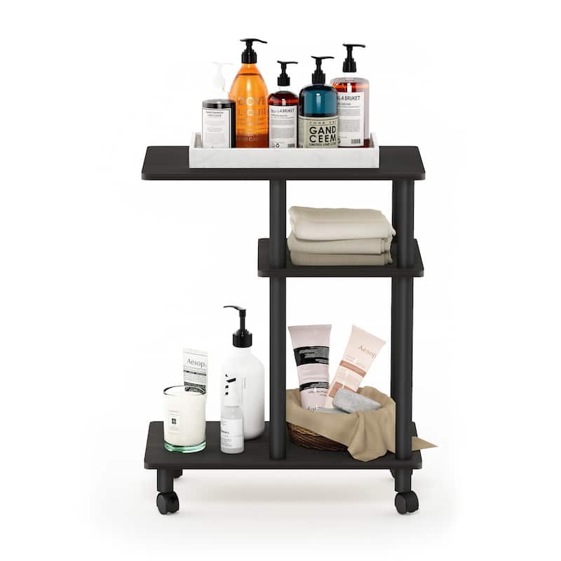 Furinno Turn-N-Tube U Shape Sofa Side Table with Casters