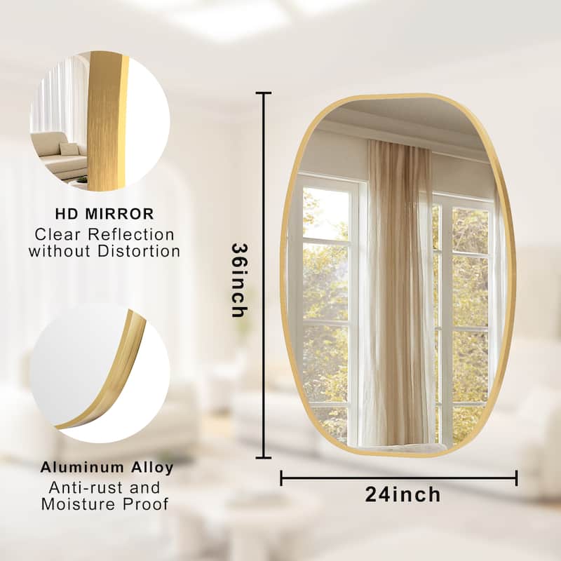 2 Pack Oval Mirror Vanity Decorative Wall Mirror