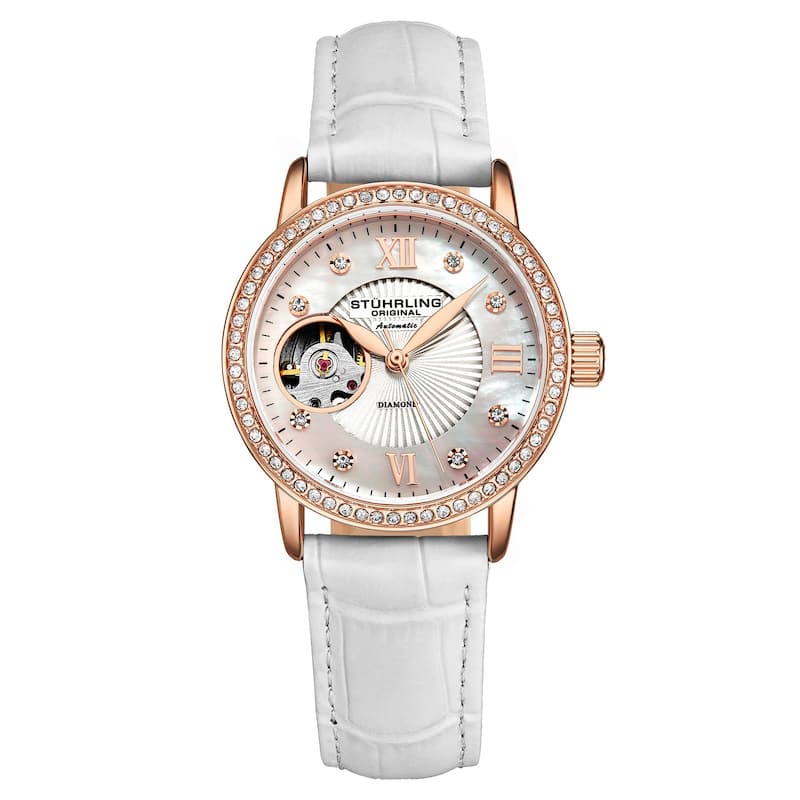 Stuhrling Original Legacy 3952 Automatic 34mm Skeleton Women's Watch - Silver