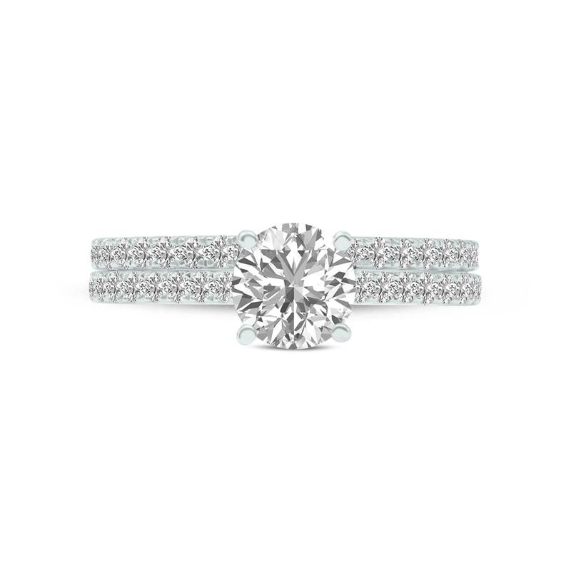 Marquee 1.80 CTW Center Round Cut Lab Grown Diamond Engagement Ring Set in 14Karat White Gold
