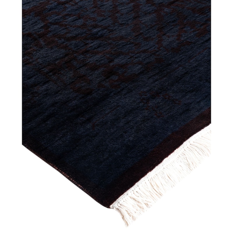 Overdyed One-of-a-Kind Hand-Knotted Area Rug - Black - 2' 7" x 12' 9"