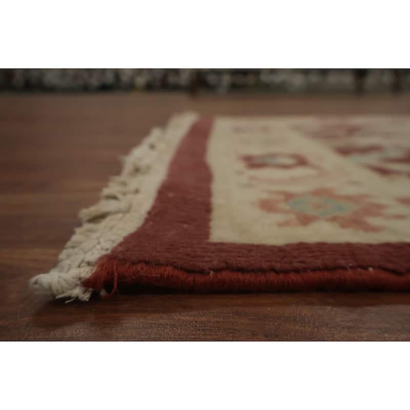 Hand Knotted Oriental 100% Wool Carpet Traditional All-Over Oranges & Rust Ziegler Area Rug - 3' 1'' X 1' 11''