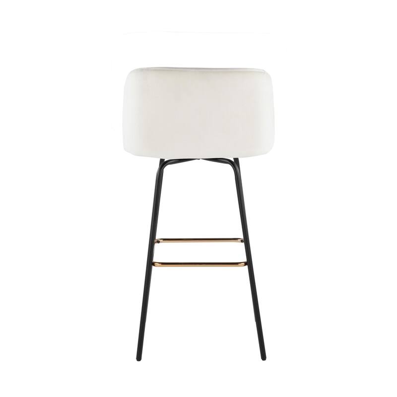 Silver Orchid Harding 30" Fixed-Height Swivel Bar Stool with Metal Legs (Set of 2)