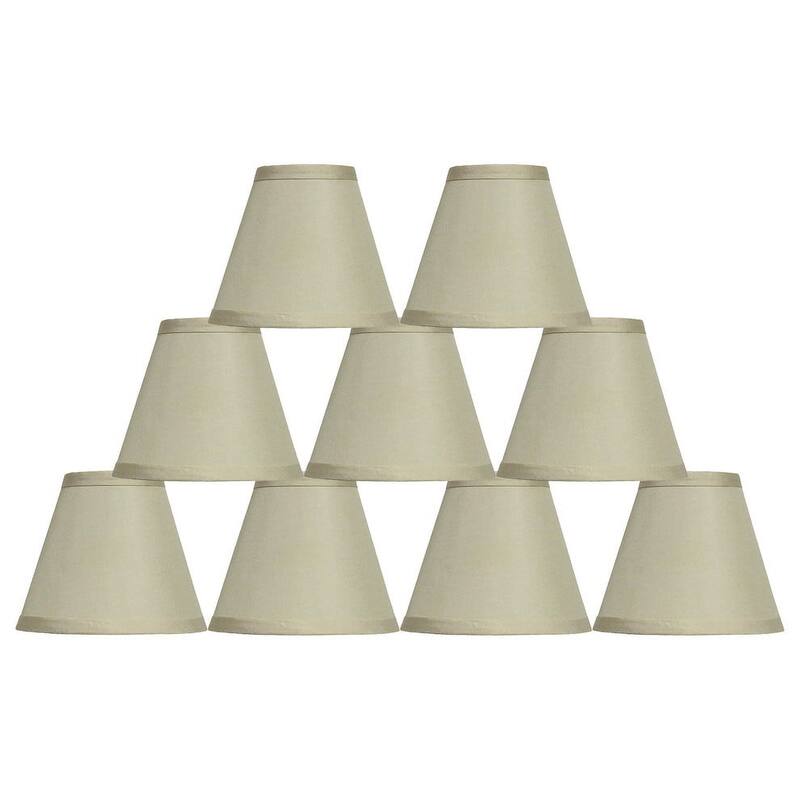Satin Chandelier Mini Lamp Shade 6-inch, Hardback, Clip On, Beige