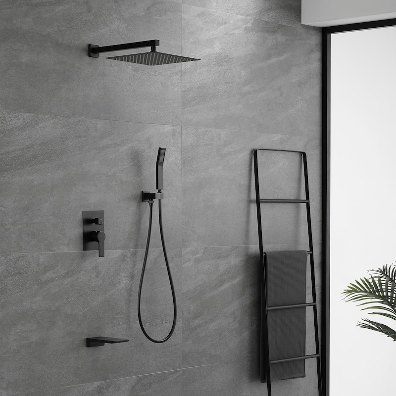 Wall Mount Shower Faucet and Tub Faucet with 10 inch Fixed Shower Head