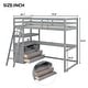 preview thumbnail 13 of 30, Loft Bed with Desk and Shelves, Two Built-in Drawers
