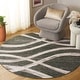 preview thumbnail 41 of 171, SAFAVIEH Adirondack Lelia Modern Abstract Distressed Rug 4' Round - Dark Green/Ivory - Round