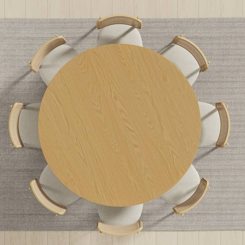 Solid Wood Round Dining Table Kitchen Table for Living/Dining Room Coffee Office