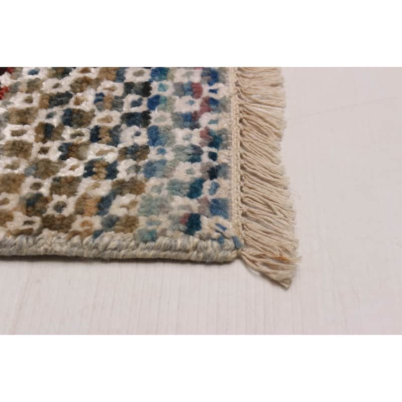 ECARPETGALLERY Hand-knotted Silk Shadow Multi Color Viscose, Wool Rug - 6' 9" x 6' 10"