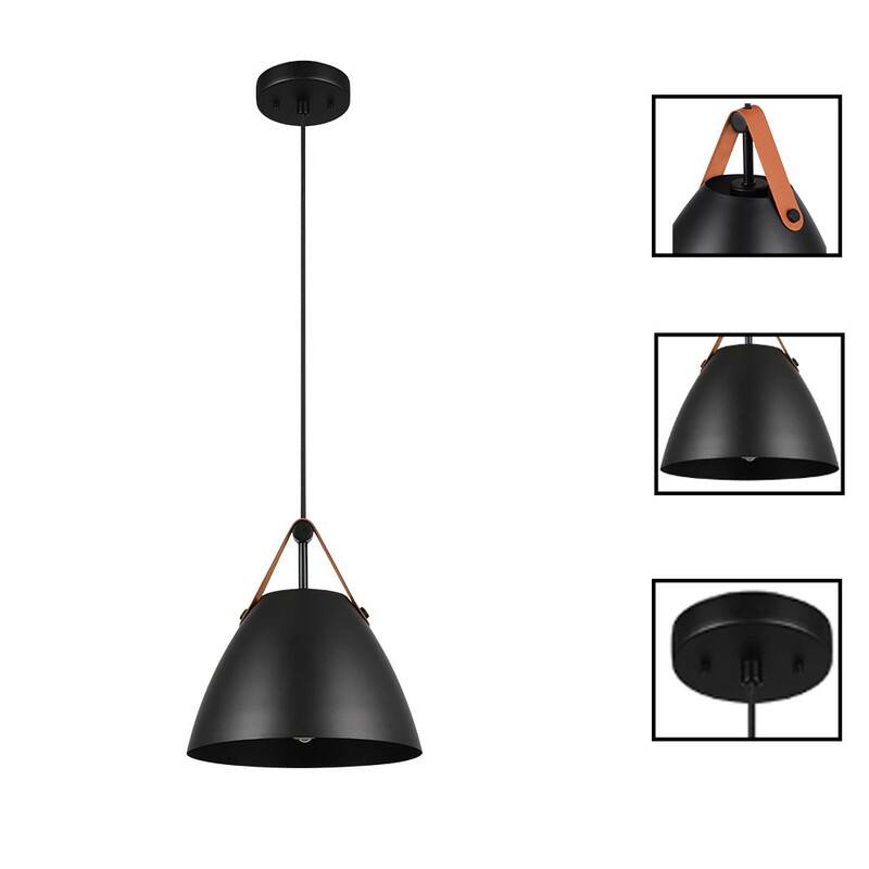 1 Light kitchen light fixture matte black pendant lights metal adjustable hanging light