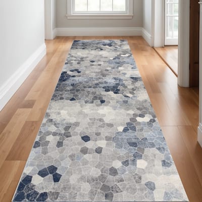 HomeRoots Cobblestone Contemporary Runner Area Rug - 132 in. x 27 in. x 0.4 in.