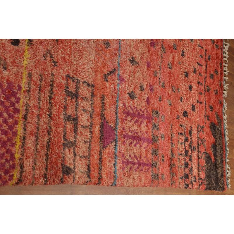 Moroccan Oriental Large Area Rug Handmade Wool Carpet - 11'4"x 19'5"