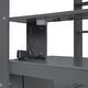 preview thumbnail 12 of 14, Dark Gray Full Size Solid Wood MDF Gaming Loft Bed with Desk, Shelves, LED, and Charging Station