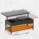 preview thumbnail 28 of 27, Lift Top Coffee Table with LED Lights and USB Port, Modern Farmhouse Convertible Dining Table